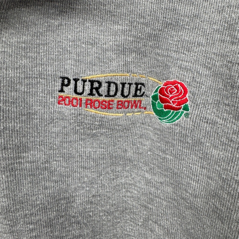 VTG Purdue 2001 Rose Bowl Mens XL Gray Long Sleeve‎ Polo Shirt - Picture 5 of 7